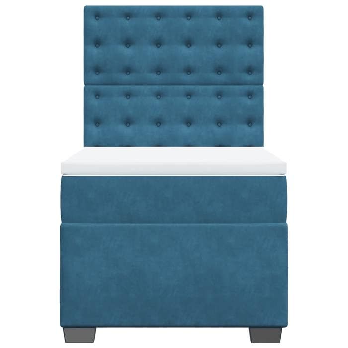 Maison Exclusive - Sommier à lattes de lit avec matelas bleu 90x200 cm velours