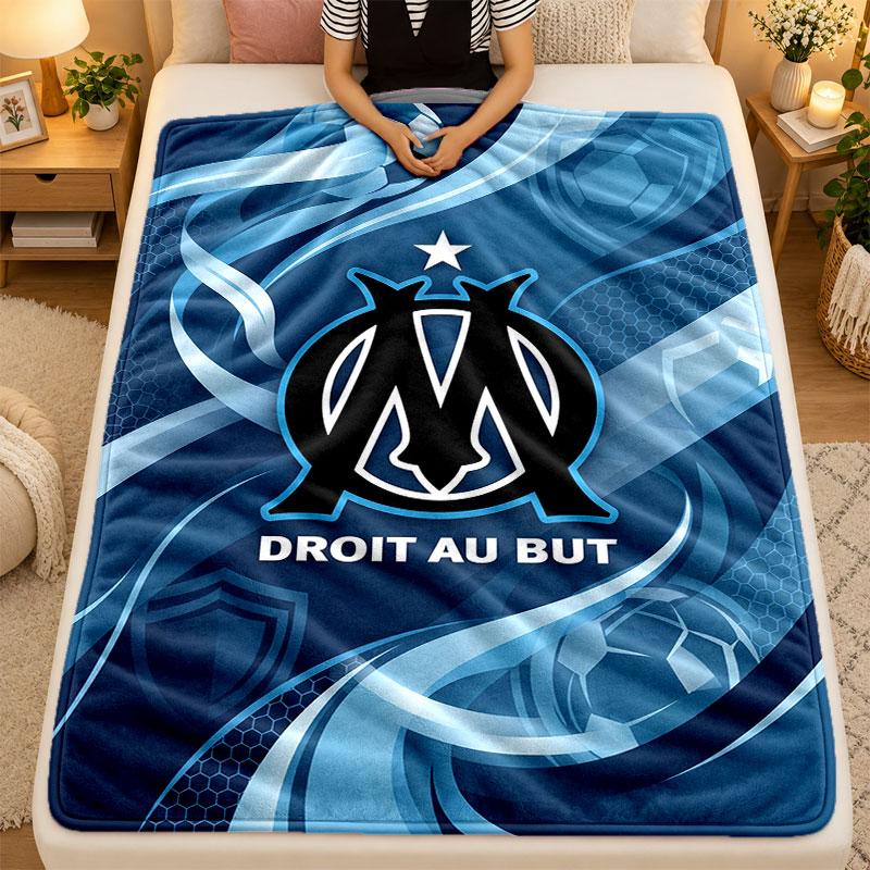 Flannel BlanketOlympique Lyonnais FC Warm Soft Throw Blanket for Indoor Sofa Bed Living Room Use