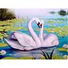 DIY 5D Diamond Painting Swan Animal Mosaic Full Round Diamond Embroidery Landscape Lake Rhinestone