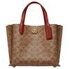 Женская кожаная сумка-тоут Willow 24 Classic Monogram с поворотным замком, коричнево-красная C8562-B4NQ4