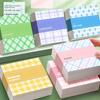 Box of 200 Thick Sticky Notes with Plaid Tribal Design, 6 Series Colors Ideal for Marking Errors Indexing and Note-Taking for School and Office Use