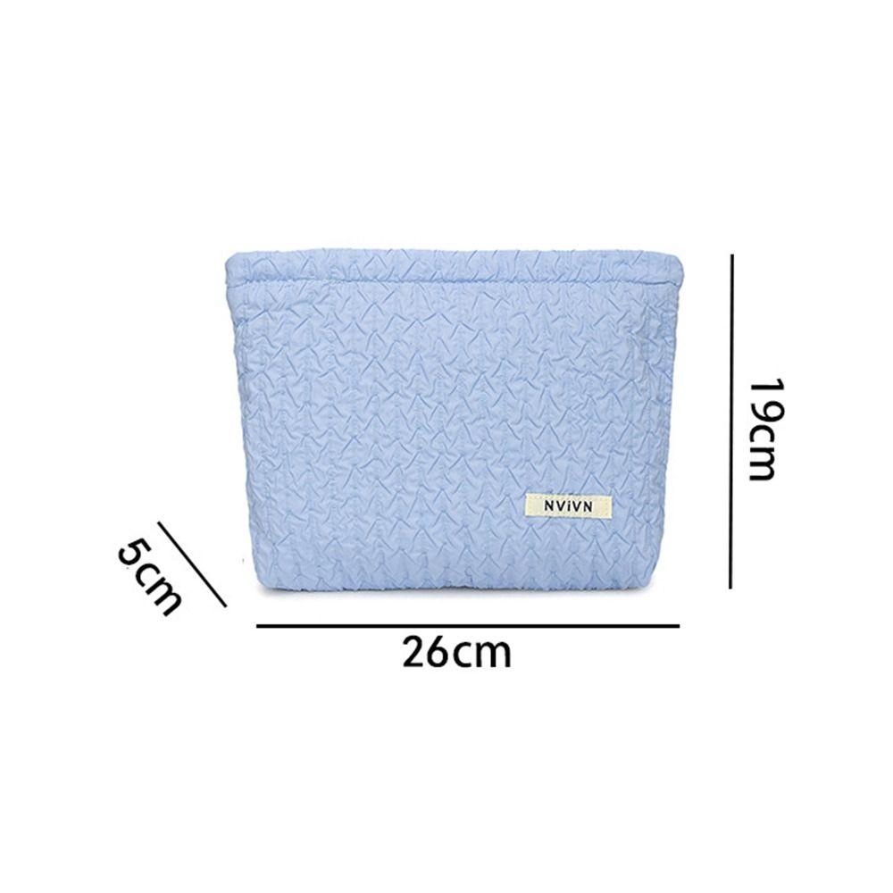 Portable Zipper Makeup Bag Large Capacity Solid Color Cosmetic Bag Clutches Bag Travel