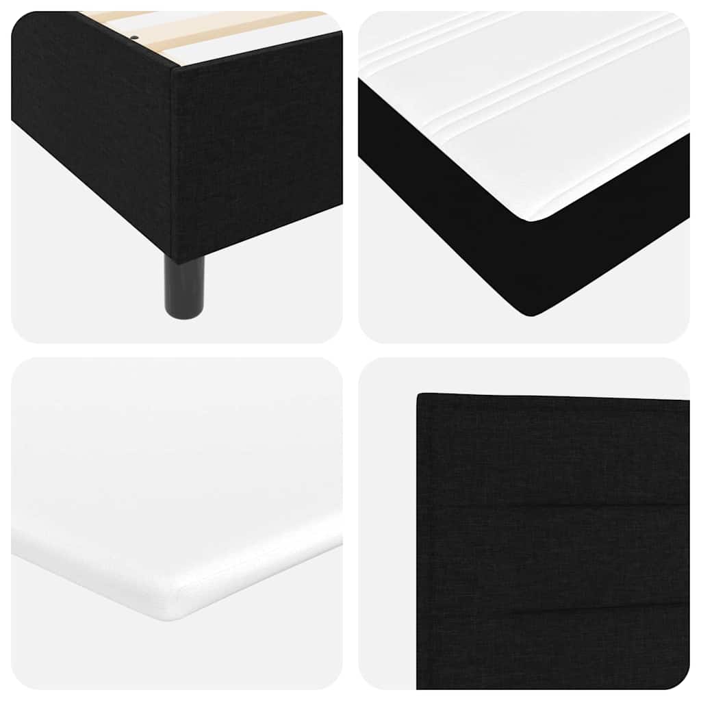 Box Spring Bed with Mattress Black 200 x 200 cm Fabric