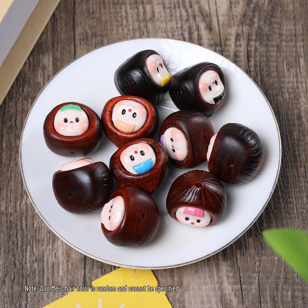 Кулон из палисандра в виде мультяшного каштана, сестры чеснока, из зеленого сандала, цепочка для мобильного телефона