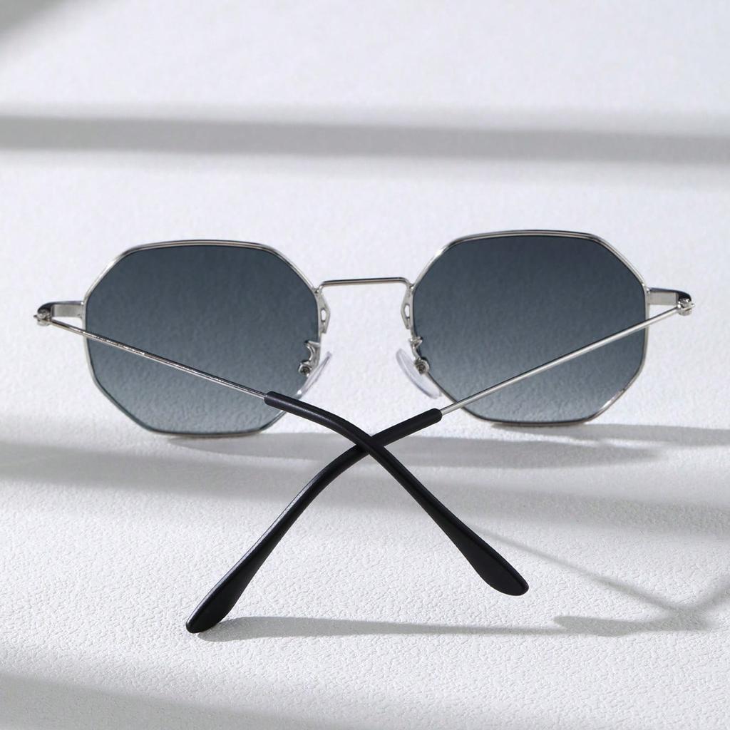 1 шт. Мужские классические металлические очки с геометрической оправой, серебристые, модные, для активного отдыха, велоспорта, рыбалки, повседневные аксессуары