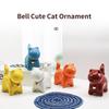 Керамический колокольчик в виде кошки, маленькая статуэтка кошки, идеально для любителей чая и энтузиастов кошек, украшение для стола, для подарка