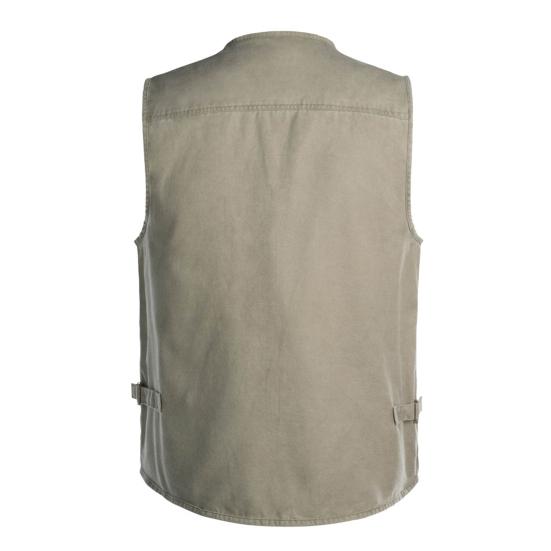 Men Waistcoat Solid Color V Neck Sleeveless Multi Pockets Outdoor Vest Fishing Coat