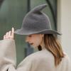 Solid Color Halloween Witch Hat Wool Knit Pointed Hat Wacky Halloween Party Hat  Masquerade
