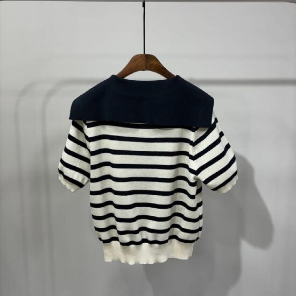 C S In The Room Men S Nemo Stripe Sailor Collar Short Sleeve Cardigan 2Color
