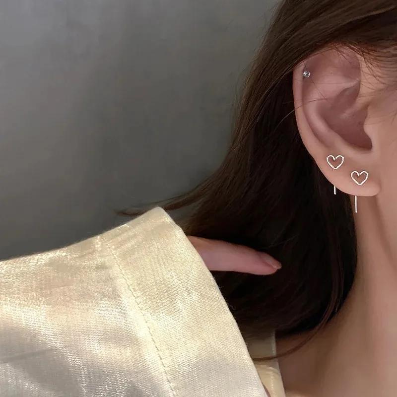 LATS New Fashion Contracted Heart Pearl Fine Earrings Joker Sweet Elegant Temperament Women Drop Earring Fashion Jewelry