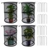 Сетчатый чехол для растений Выдвижной сетчатый чехол для растений 4 штуки Складная палатка с 16 колышками Защита от мух и животных для сада