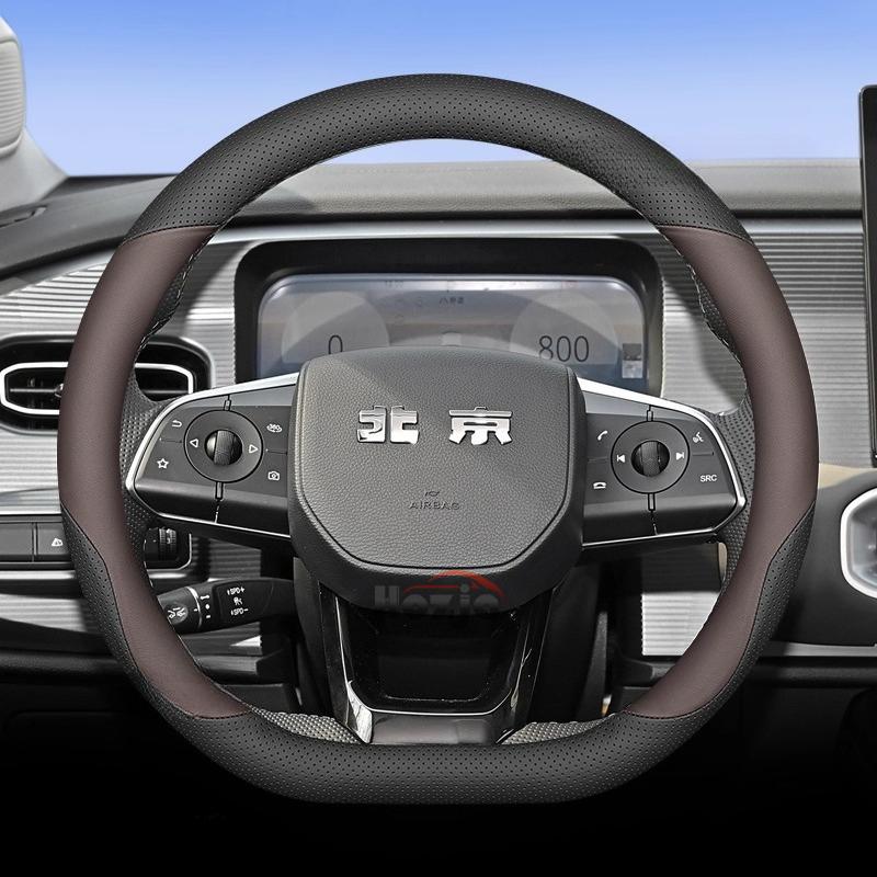 Leather Car Steering Wheel Cover for BAIC BJ30 BJ40 Pro Beijing X7 X55 2024 2025 2026 Accessories