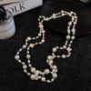 Double Layers Simulated Pearl Jewelry Long Necklace Women Classic Beads Chain Necklaces & Pendants Fine Gift