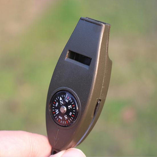 Аварийный свисток Компас Лупа Термометр Четкий звук Дизайн брелка 4 в 1 Многофункциональный походный свисток Снаряжение для улицы