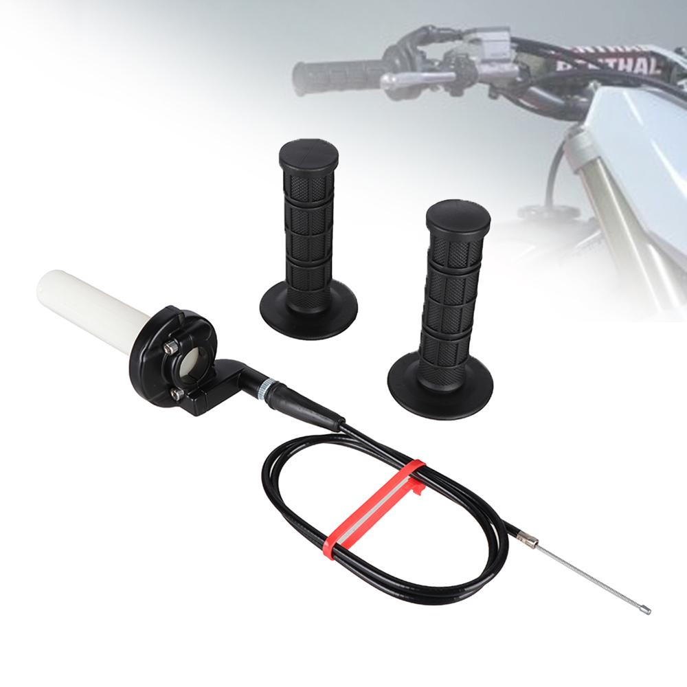 Universal 22mm Motorcycle Grips Throttle Accelerator Cable Set For CRF YZF KXF SXF SSR SDG BSE Pit Dirt Bike Motocross Enduro Throttles 2