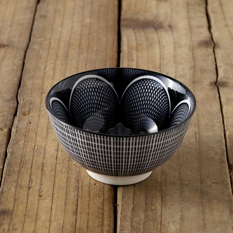 4,5-дюймовая керамическая пиала для риса в японском стиле, посуда, бытовая кухонная, ресторанная, круглая, противоожоговая, для лапши, супа, 2025 новинка