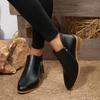 New Women's Shoes: Large-sized Women's Ankle Boots with Thick Heels and Side Zippers