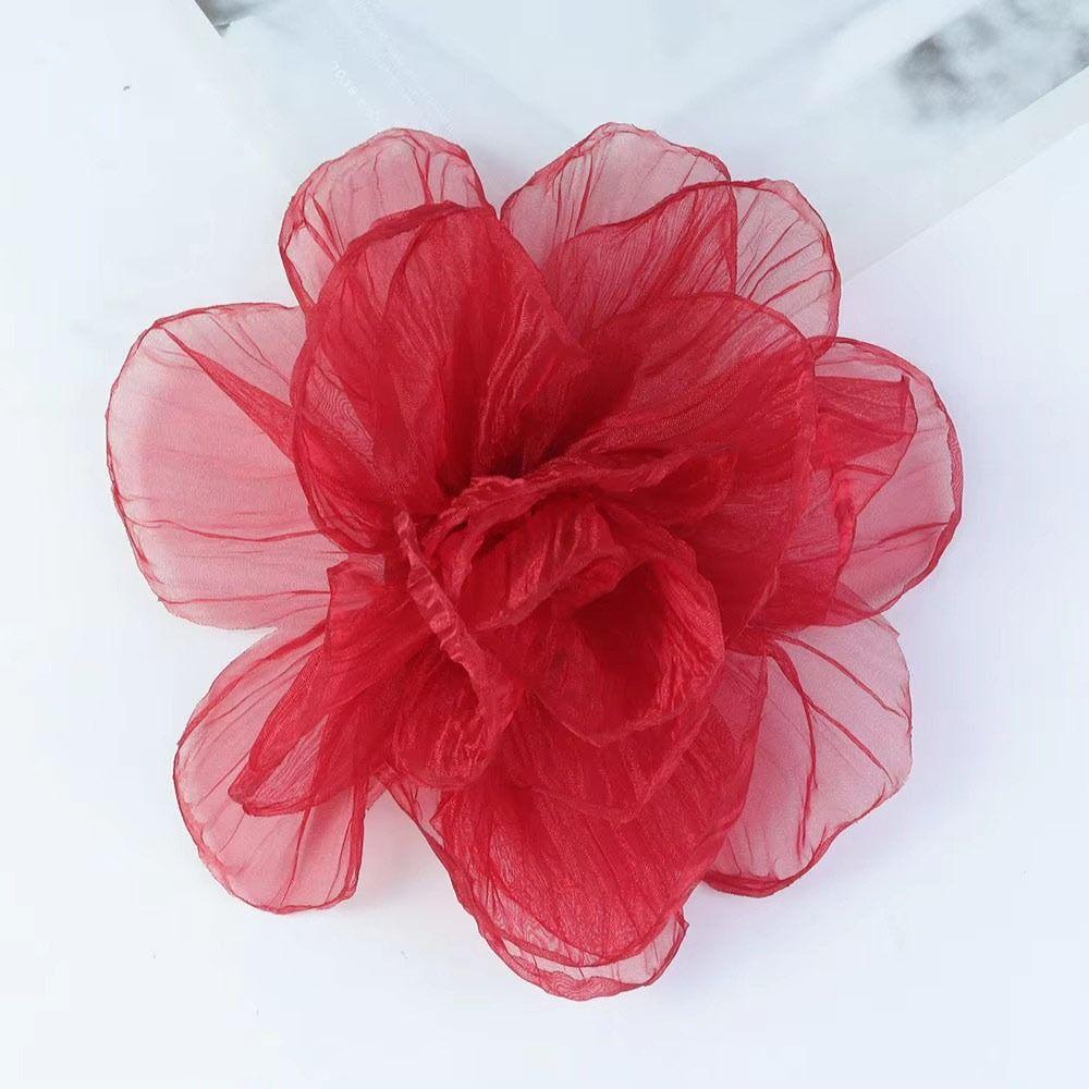 Handmade Oversized Yarn Flower Fairy Style Flower Corsage Elegant Dress Pin  Women