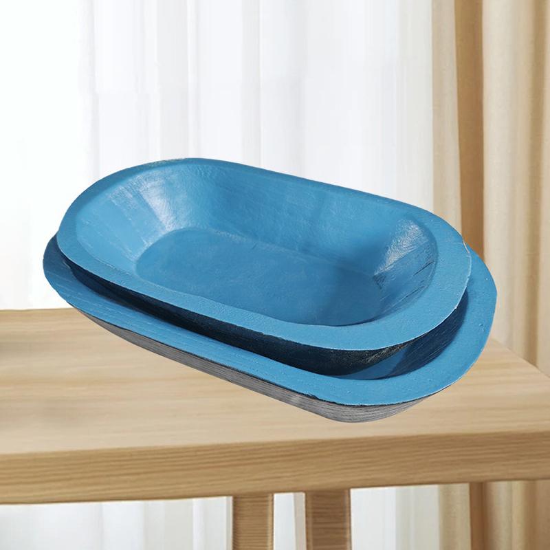 Деревянные миски для теста для декора, поднос для свечей, декоративная миска, домашний декор, продолговатая фруктовая ваза для кухонного стола, деревенская резная