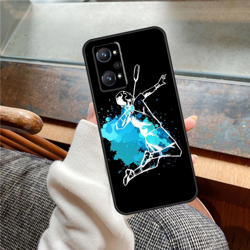 Badminton Sport Case For Realme 11 12 13 14 Pro Plus C53 C55 C51 C25 C63 C61 C65 C67 C71 C75 GT6 GT7 15 Pro