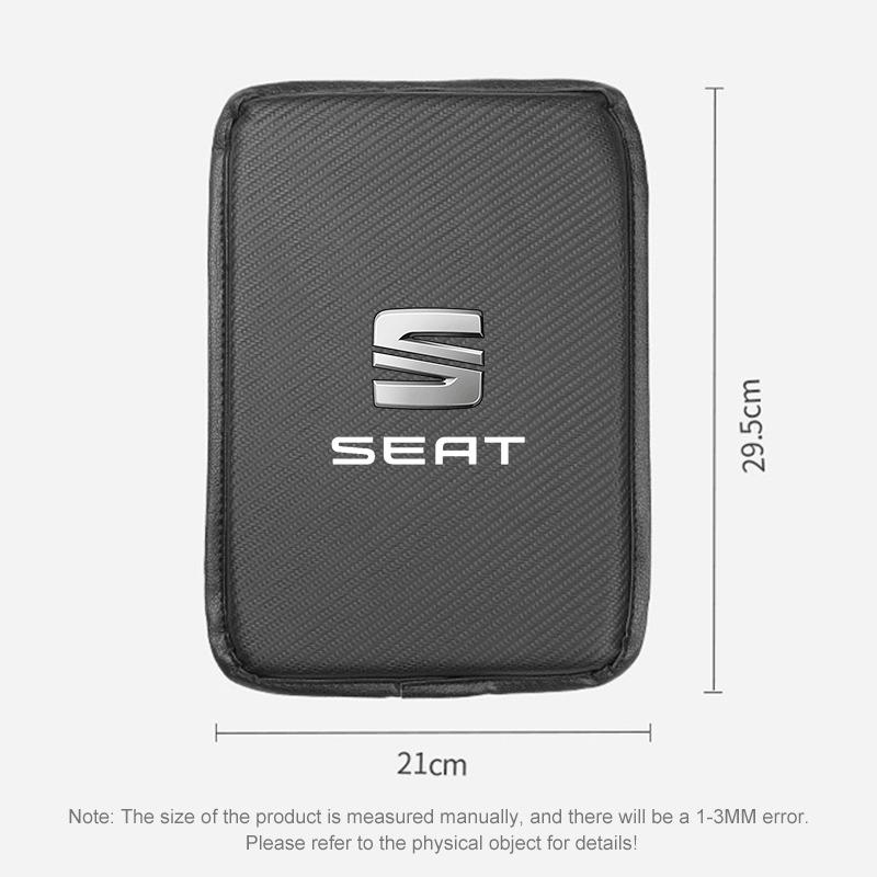 Подушка на консольный бокс автомобиля из кожи с углеволокном, чехол-подушка для подлокотника автомобиля для SEAT Leon FR 5 6 MII Altea 5F Ibiza Toledo Cordoba Alhambra MK3