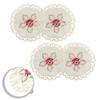 Многоразовые салфетки 4 шт., круглые, вышитые, для обеденного стола