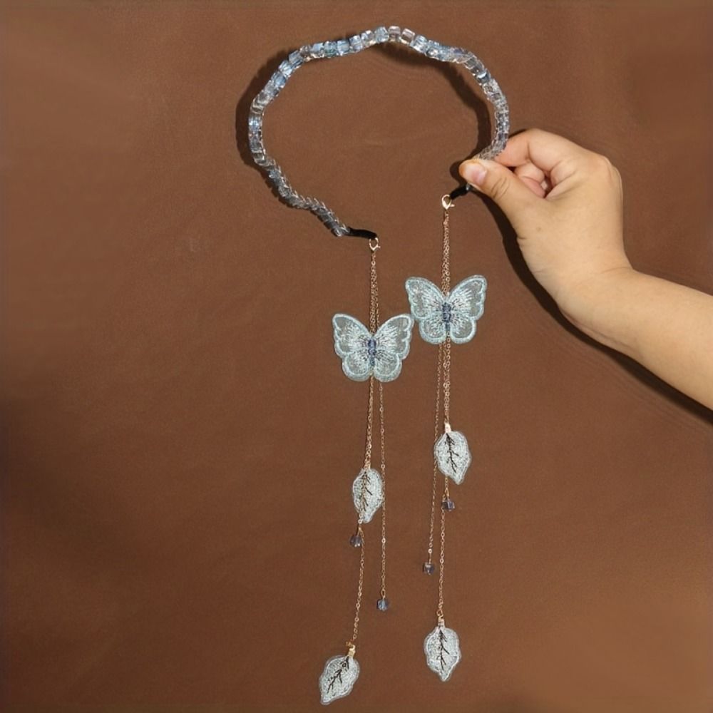 Chain Butterfly Tassel Headband Simulated Butterfly Women's Hair Hoop Party Wear