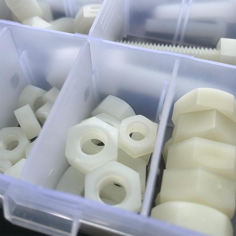 External Hex Bolt M4 M5 M6 M8 M10 White Nylon Hexagonal Head Screw Nut Washer Threaded Hex Head Screw Plastic Insulated Screw