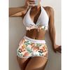 Swimsuit Split Print Boxers Swimsuit European and American Sexy Women Bikini