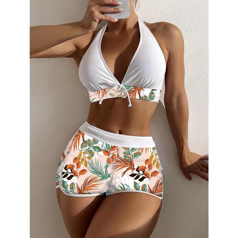 Swimsuit Split Print Boxers Swimsuit European and American Sexy Women Bikini