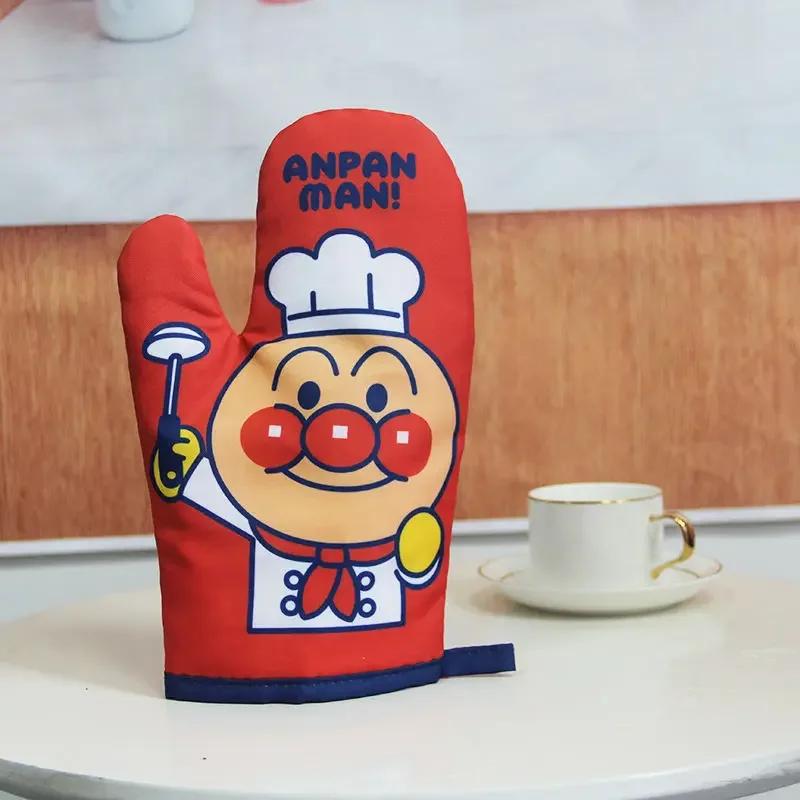 Утолщенные перчатки для микроволновой печи с двусторонней печатью, бытовые кухонные принадлежности для выпечки, перчатки для микроволновой печи с рисунком, противоожоговые