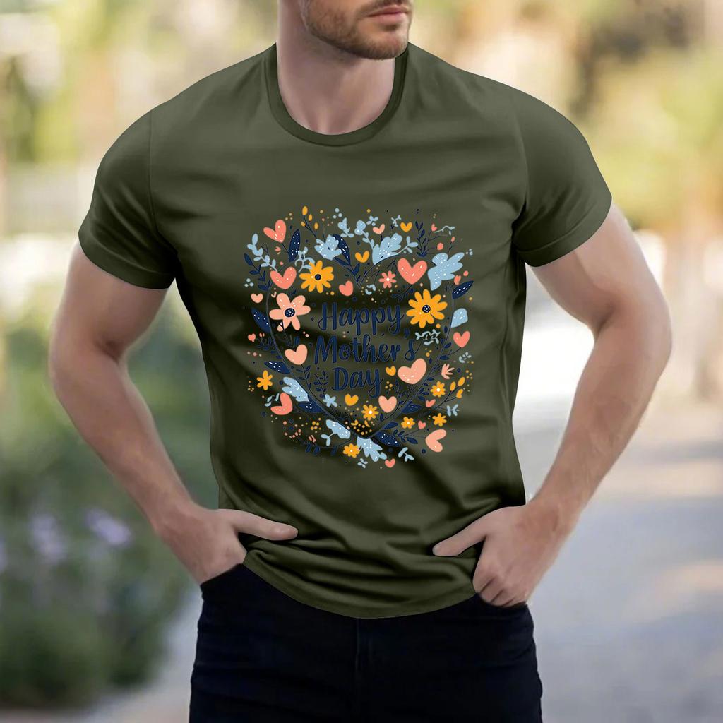 Men's Stand Collar Short Sleeve Shirt Loose Leisure Holiday Shirt Man