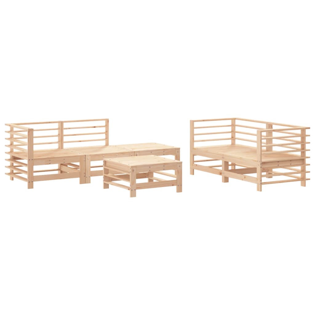 6 Piece Garden Lounge Set Solid Pine Wood
