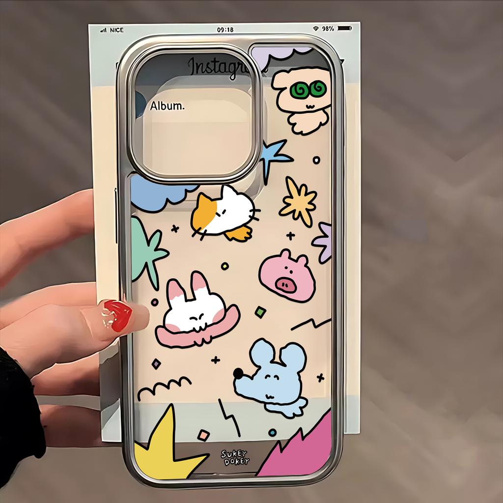 Горячий S-Sukeydokey Милый чехол для телефона для IPhone 17 16e 16 15 14 13 12 11 Air Pro Max X XR XSMAX 8 Plus Роскошный прозрачный мягкий задний чехол