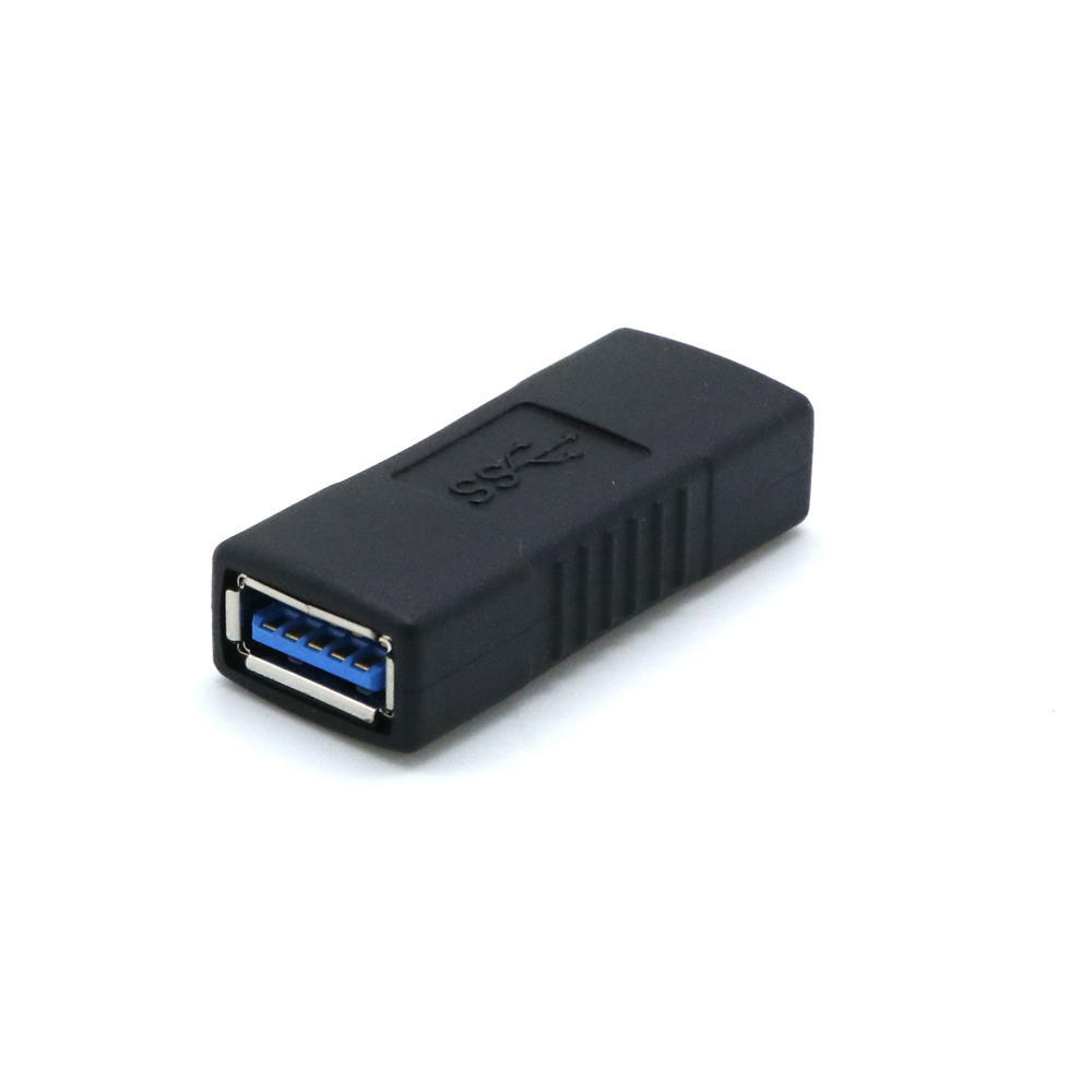 PC Laptop Black Blue Changer USB 3.0 Adapter Coupler Gender Type A Female To Female Connector