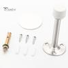 Stainless Steel Door Stopper Wall Protector Adhesive No Drilling Anti-collision Wall Mount Glass Wooden Door Spring Loaded Rubber Bumper Doorstop