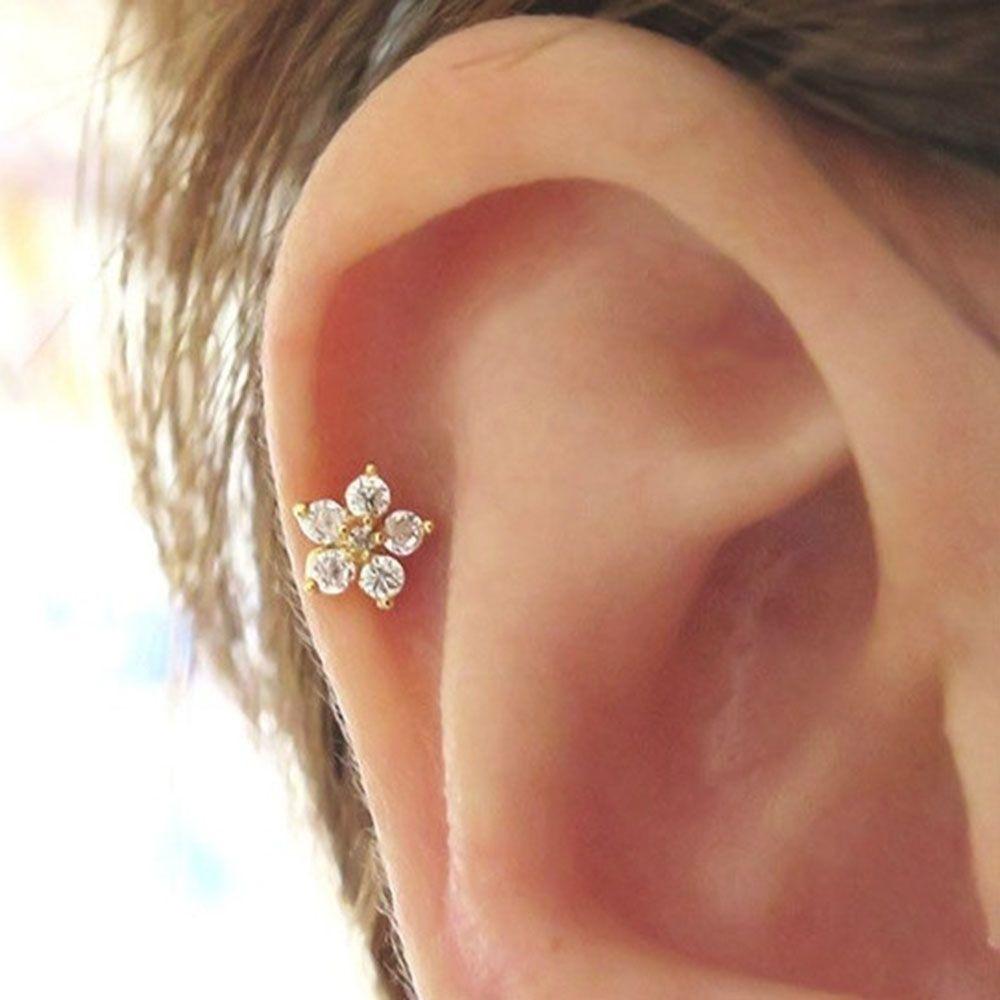 Jewelry Earpiercing Cartilage Flowers Tragus Earrings Cartilage Earrings Ear Studs Stud Earrings