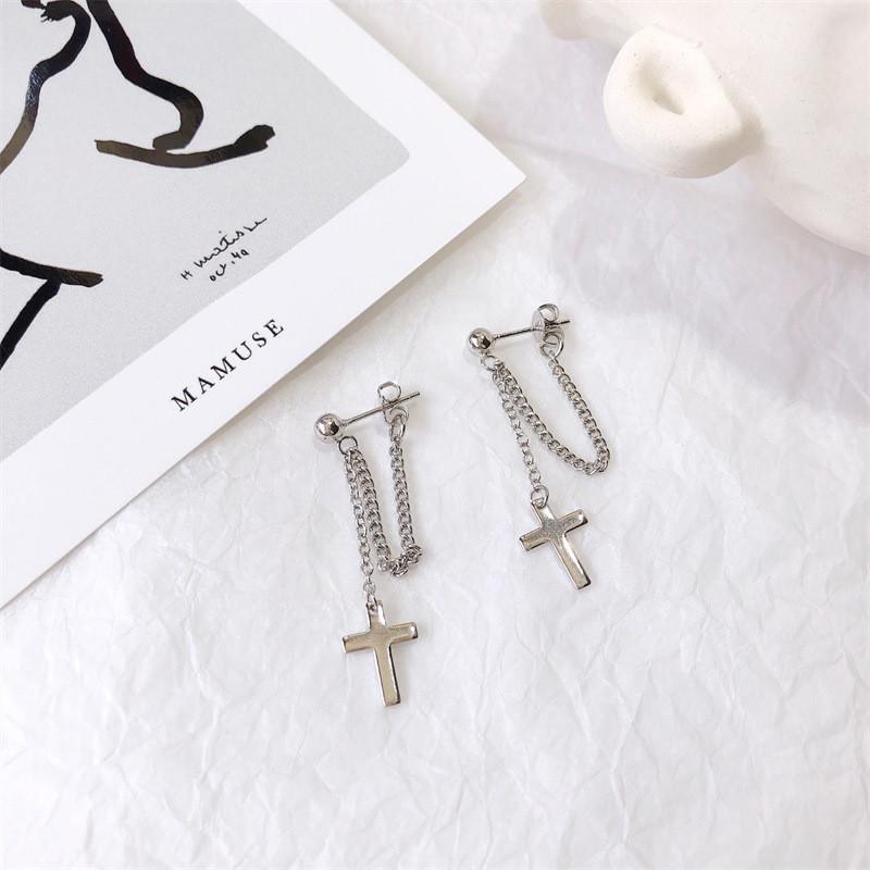 Punk Style The Cross Earring Fashion Geometric Stud Earrings Women Women Men Rock Jewelry Party Eardrop