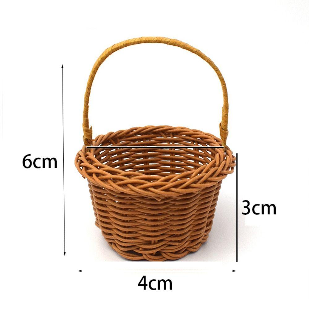 Маленькая цветочная корзина Ручная плетеная корзина Офисная декоративная корзина Мини-корзина Пасторальный декор мебели Цветочная корзина для мелочей