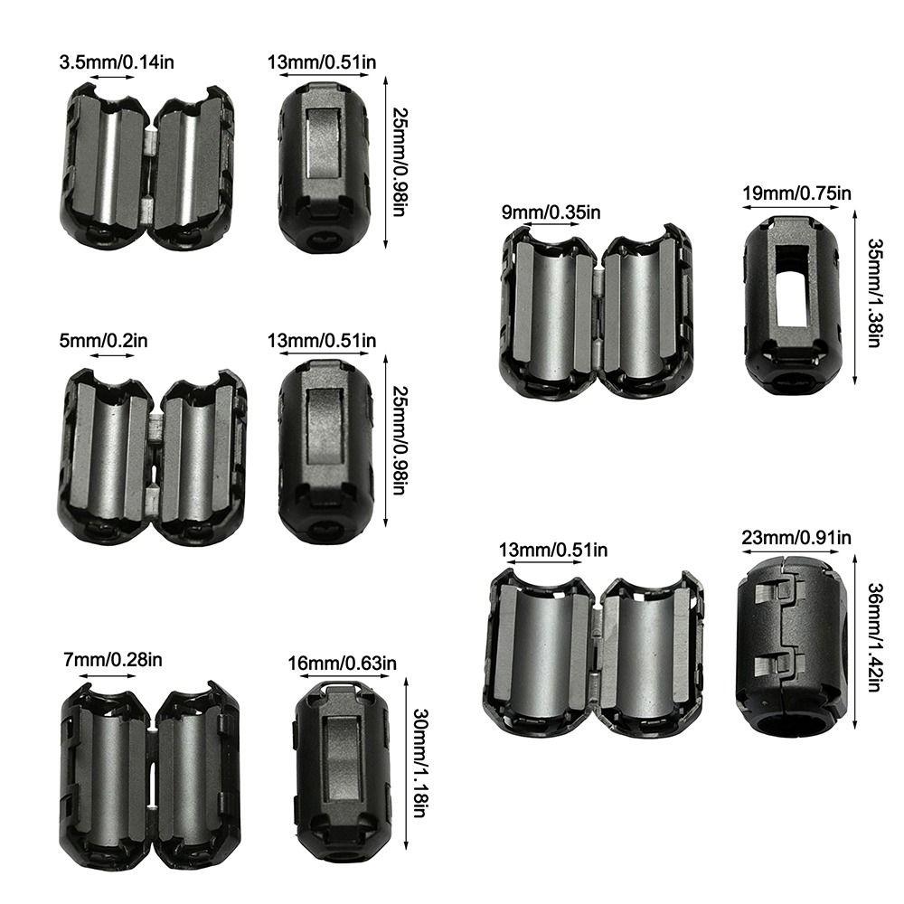 10pcs Nickel-Zinc Material Cable Filter Anti-Interference Magnetic Ring Degaussing Application