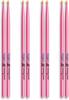 CUSTEAM Drumsticks Colorful Series 5A 7A (Pink, Four Pairs, 7A)
