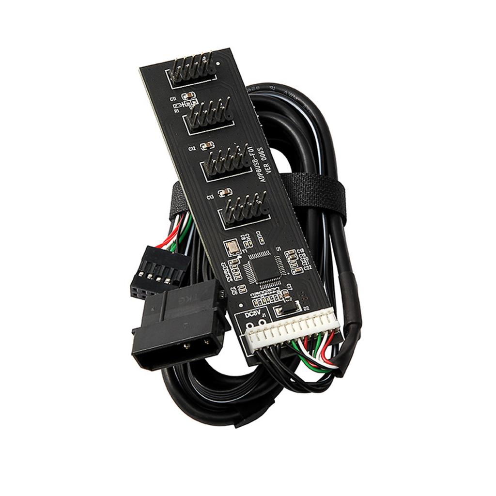 Hub Computer Mainboard USB2.0 9PIN To 4 Port 9PIN Interface Adapter Card Expansion HUB