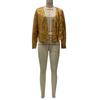 Women's Summer Colour Block Sequins Short Casual Jacket