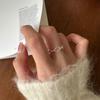 Серебряное кольцо S925 с кольцом и кольцом, женская линия, простое кольцо, ручные украшения
