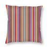 s Retro Vertical Stripes Square Pillowcase Polyester Linen Velvet Pattern Zip Decorative Sofa Seater Cushion Cover