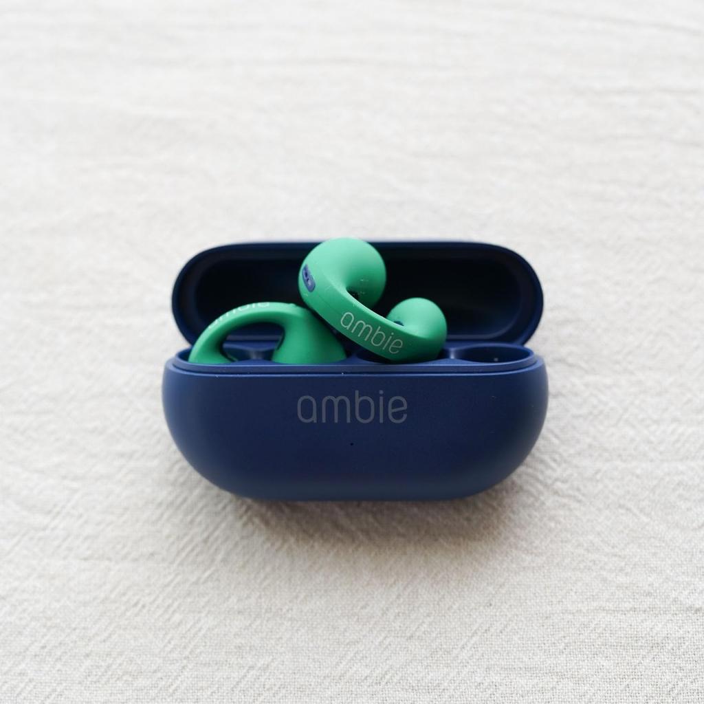 Стартовый комплект наушников Ambie Sound, основной блок x AM-TW02 (ЗЕЛЕНЫЙ Индиго)