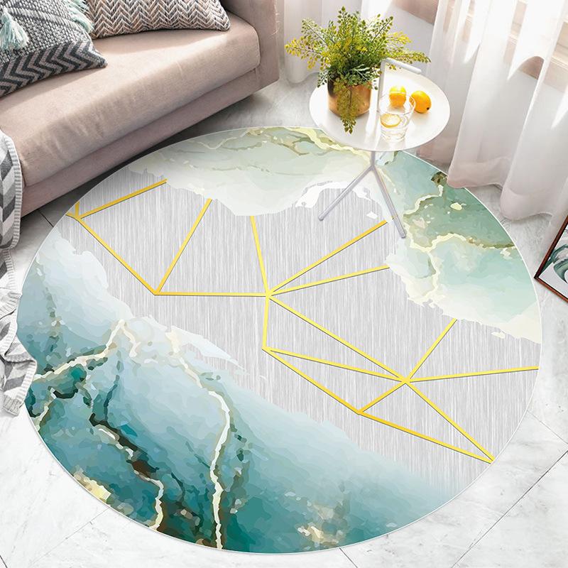 Мультяшный круглый ковер для спальни, коврик под компьютерное вращающееся кресло, коврик для детской комнаты, коврик для пола под письменный стол, бесшумный