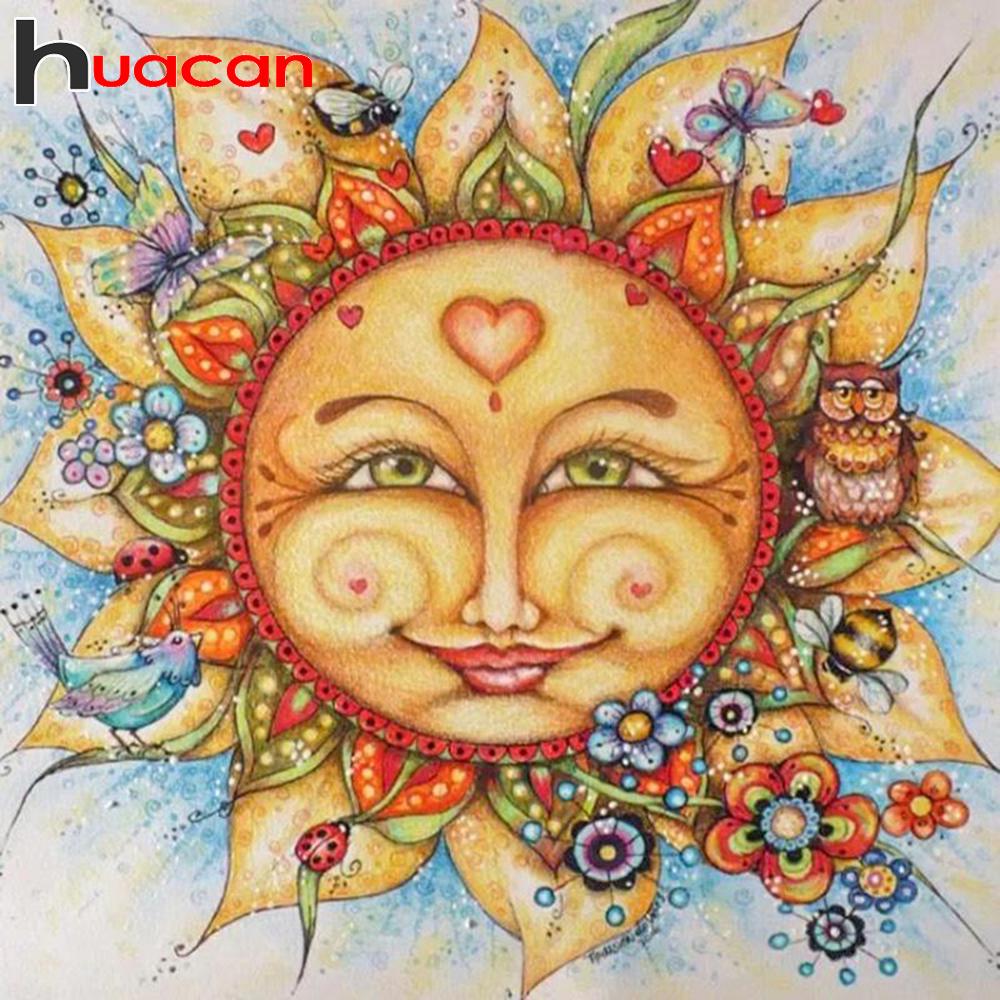 HC 5d Diy Diamond Painting Lovely Sun Flowers Cross Stitch Diamond Embroidery Mosaic Diamonds