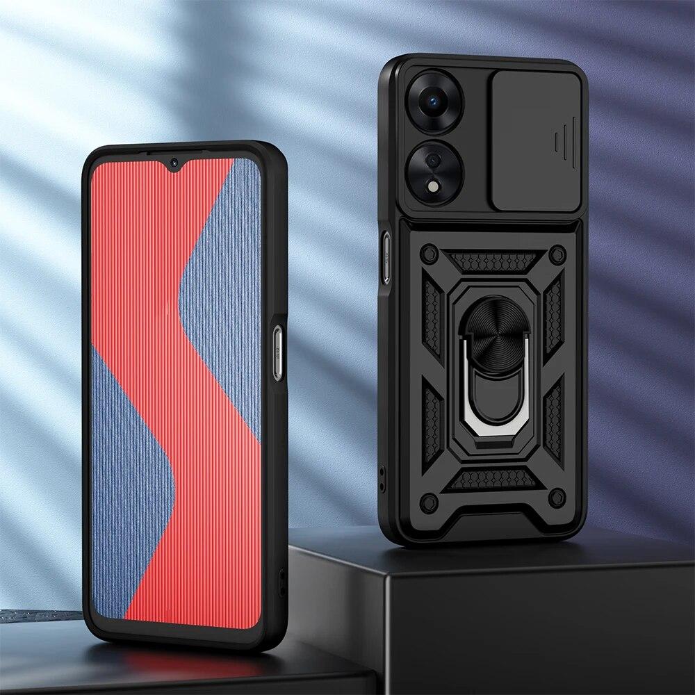 KEYSION Противоударный защитный чехол для OPPO A79 5G A78 A58 4G, защитное кольцо для объектива камеры, чехол-подставка для телефона для OPPO A38 A18 4G