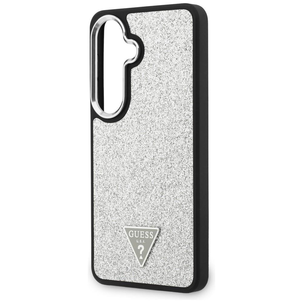 Guess Fixed Glitter Triangle MagSafe case for Samsung Galaxy S26 silver